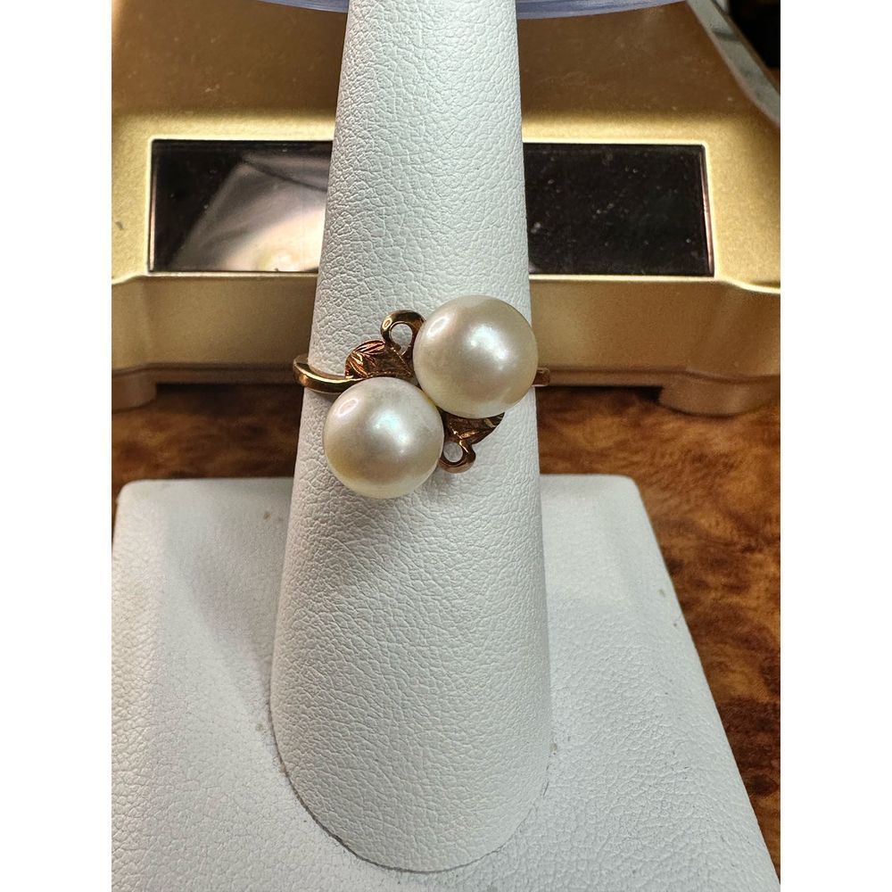 7.9mm pearl chocolate 14k gold ring #285